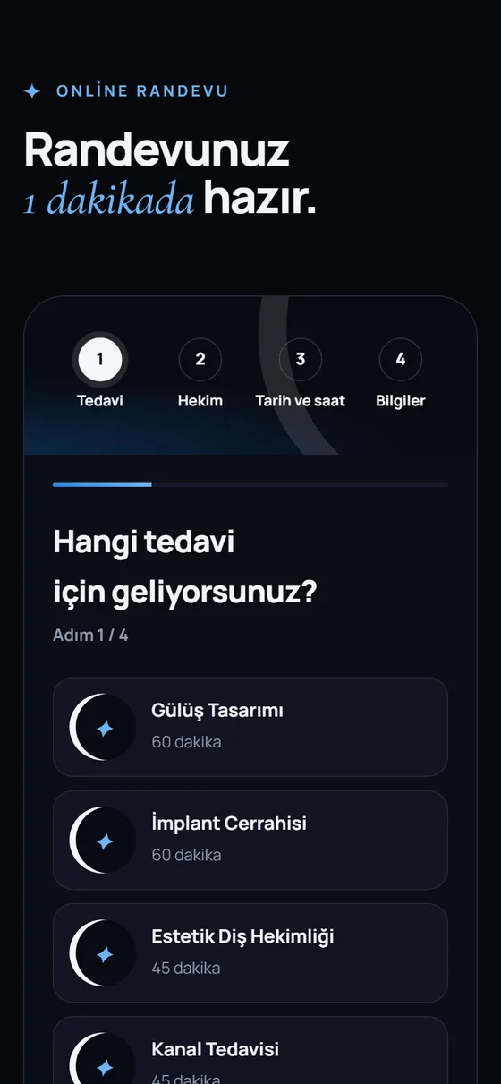 Diş randevu sistemi: Tedavi seçimi